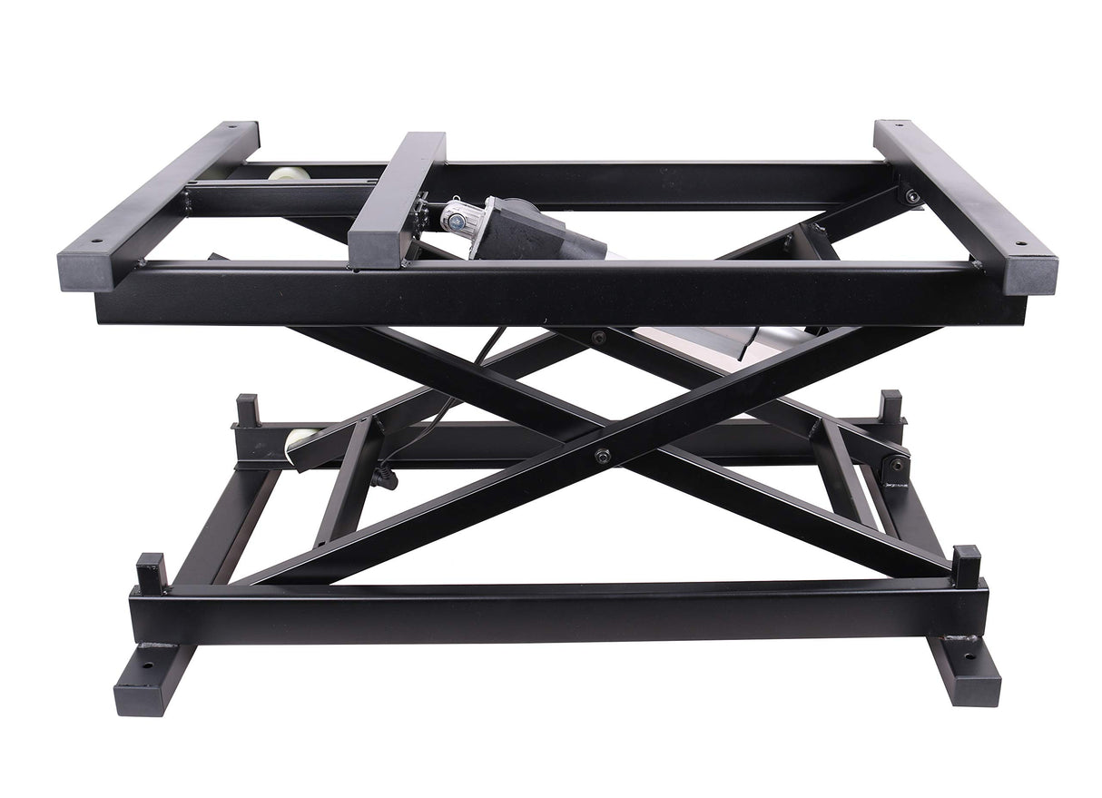 ECLV 30'' Electric Manual Control Dining Table Coffee Table Lift,Black,110V-240V,Working Platform Computer Desk Electronic Scissor Lift with 2 USB Charger Ports,200LBS Weight Capacity ECLV