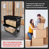 BHB 3 Tier Rolling Tool Cart Box On Wheels with Lockable Drawer, Heavy Duty Capability Tool Cart for Mechanics, Large Storage Organizer Utility Cart, for Garage Warehouse Repair Shop, 350 Lbs Load BHB