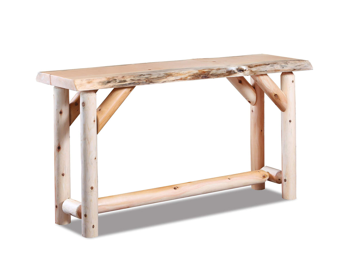 Southern Rustic Logwerks Live Edge Log Sofa Table (Natural) — Rustic Live Edge Log Furniture Southern Rustic Logwerks