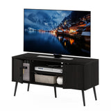 Furinno for 55 Inch TV, Entertainment Center with 2 Storage and Open Shelves, Mid Century TV Stand, Espresso Furinno
