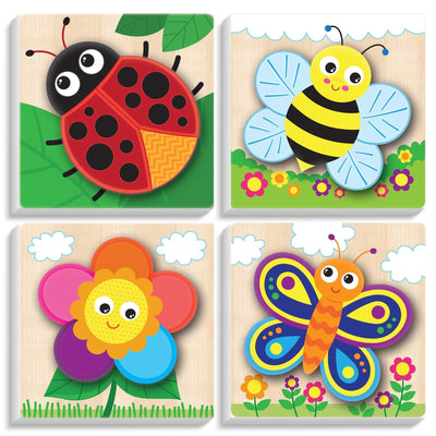 Framed 4 Pack Paint by Numbers Kit for Kids, Cute Cartoon Paint by Number for Kids Ages 4-8 Easy Kids Paint by Number Kits Age 8-12, DIY Acrylic Oil Painting by Numbers for Home Wall Decor 8x8 Inch