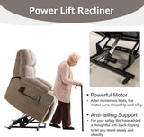 CANMOV Dual Motor Large Power Lift Recliner Chair for Elderly with Massage and Heat, Oversized Lay Flat Electric Lift Recliner, Heavy Duty Recliner Chair with USB Port, Side Pocket, Cup Holders, Brown CANMOV