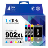 LxTek Compatible Ink Cartridge Replacement for HP 902XL Ink Cartridges Combo Pack, Replacement for HP 902 Ink Cartridges Compatible with Officejet 6978 6968 6962 6958 Printer (4 Pack) LxTek