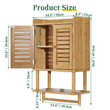 AmazerBath Bathroom Wall Cabinets, Bamboo Medicine Cabinets with Towel Bar, Wall Mounted Storage Cabinet with Adjustable Shelves, 2 Doors Over The Toilet Storage for Small Spaces,8.3x16.5x26.6 Inches AmazerBath
