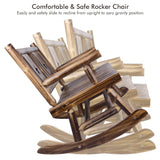 XCSOURCE Rustic Wooden Double Rocking Bench for Outdoor Patios – Comfortable Rocker Chair for Two XCSOURCE