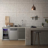 Antarctic Star 26 Bottle 130 Can Wine Cooler/Cabinet Beverage Refrigerator Mini Wine Cellar Beer Soda Clear Glass Door Bar Fridge Quiet Compressor Adjust Temp Freestanding Indoor Use 3.2cu.ft Black Antarctic Star