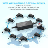 24W AC Adapter Multi Volt Replacement Switching Power Supply DC Plug Cord 12V 5V 6V 7V 8V 9V 10V 11V 13V 14V 15V 16V 17V 18V 19V 20V, Universal Adapters for Routers Speakers CCTV and LED Strip IBERLS
