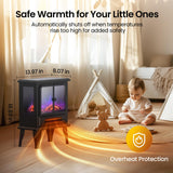 Air Choice Electric Fireplace Heater, 18.9" FreeStanding Fireplace Stove with 3D Flame, 750W/1500W Indoor Space Heater with Overheating Protection, Electric Heating for Living Room, Bedroom Air Choice