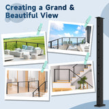 Gyykzz One-Stop Cable Railing Post Kit, 3 Pack Level Drilled Deck Post 36", Fixed Top Cable Railing System Including 3 Railing Post, 125ft Cable, 20 Terminal, 60 Cable Grommets (No Handrail) Gyykzz