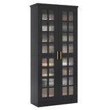 Tribesigns 71-Inch Tall Shoe Cabinet with Doors, 8-Tier Shoe Storage Cabinet with Adjustable Shelves, Modern Shoe Organizer Shoe Rack Cabinet for Entryway, Hallway, Closet, Living Room, Black and Gold Tribesigns