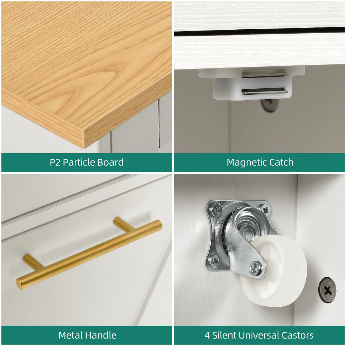 YITAHOME Double Tilt Out Trash Cabinet 10 Gallon with Drop Leaf & Power Outlet, Rolling Kitchen Island Trash Can Recycling Cabinet w Drawer, Pet Proof Garbage Bin Storage for Kitchen, White Oak YITAHOME