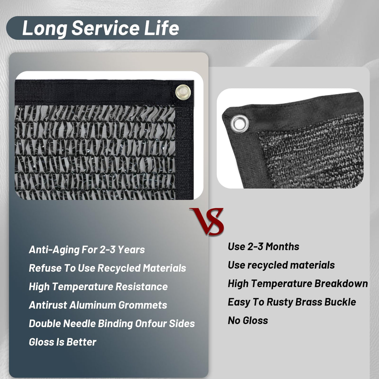 Cool Area 55% Sun Shade Cloth Mesh Tarp with Grommets for Plant Cover 6.5x16.5ft Patio Canopy Garden Pergola Greenhouse Car Barn Kennel Black Cool Area