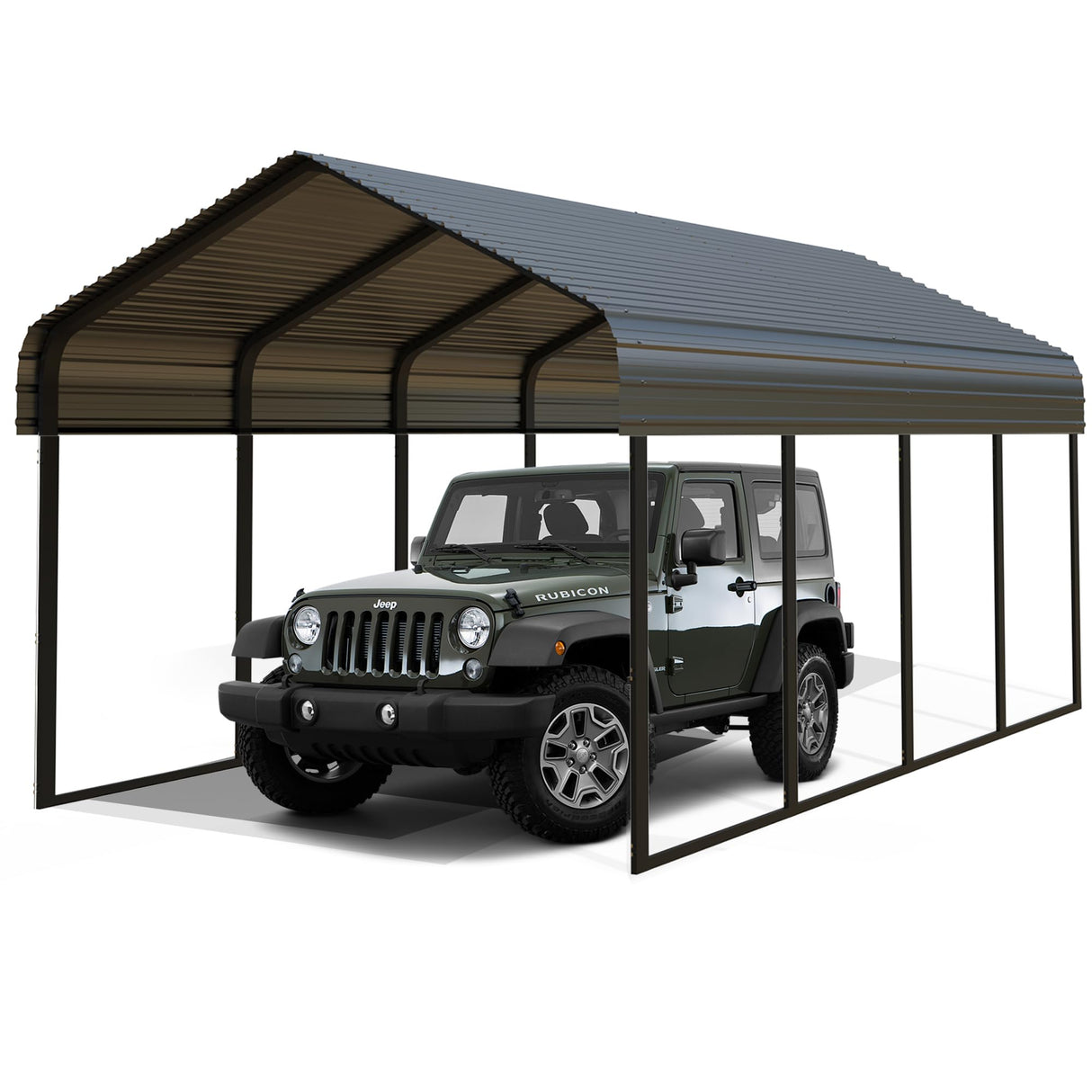 Poborin Durable Metal Carport 10 x 20FT Heavy Duty for Cars - Large Garage Shelter Solution,All-Weather Portable Car Garage Canopy Shelter for Cars & Boat Cover for Yard Poborin