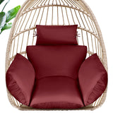 MAGIC ELEPHANT Egg Chair Cushion, Memory Foam Indoor Outdoor Hanging Egg Chair Cushion Replacement, Patio Basket Swing Cushion with Headrest (Red) MAGIC ELEPHANT