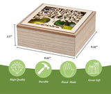 handrong Tea Box Organizer,Wood Teas Bag Holder,Tea Organizers and Storage,Tea Organizer for Teas Bags Coffee Packet for Home Kitchen Office handrong