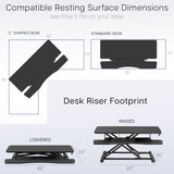 VIVO 48 inch Desk Converter, K Series, Height Adjustable Sit to Stand Riser, Dual Monitor and Laptop Workstation with Wide Keyboard Tray, Black, DESK-V048KB VIVO