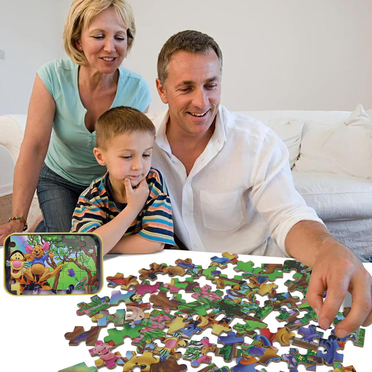 60 Piece Jigsaw Puzzles for Kids Ages 4-8 Winnie The Pooh Puzzle- Family Game Reduced Pressure Toy Gift for Children (2500) DPLEFO