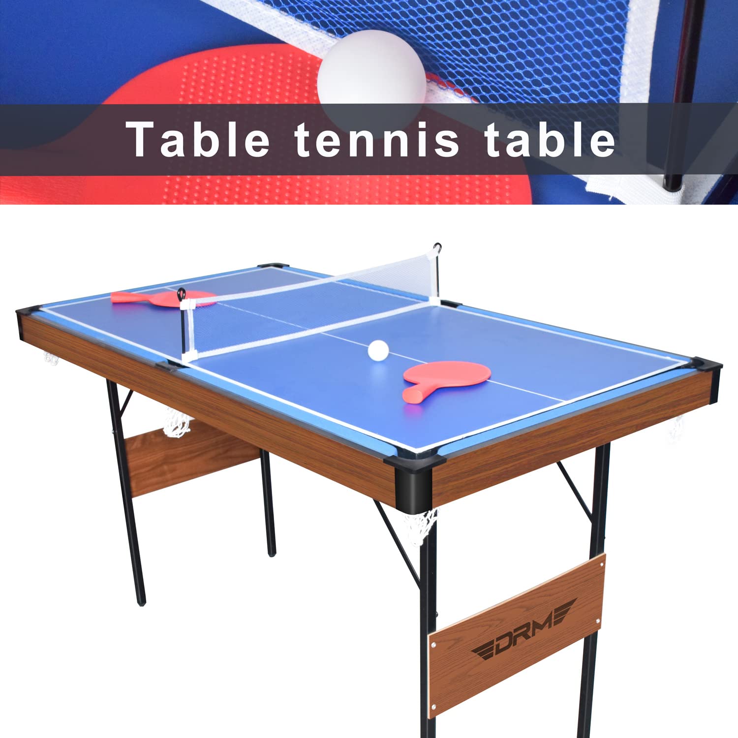 DRM 55Inch Multi Function 3 in 1 Combo Game Table, Folding Pool Table/Billiard Table, Hockey Table, Table Tennis Table with ALL Accessories - WoodArtSupply