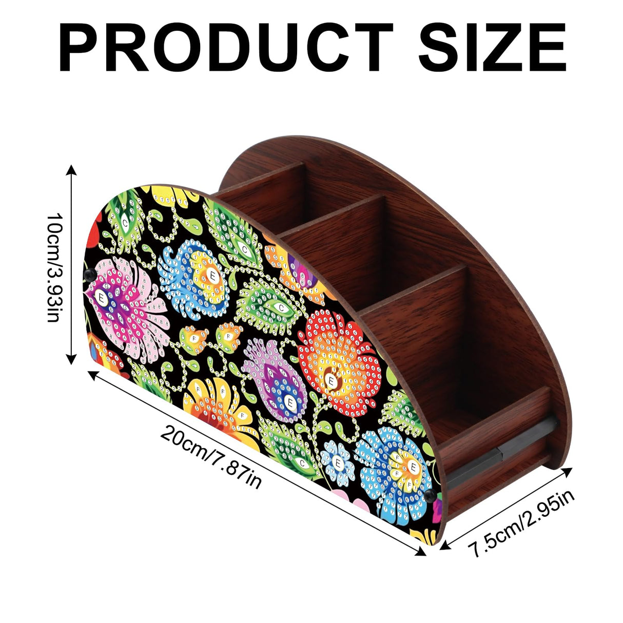 JZHYOAN Flower DIY Diamond Painting Remote Control Holder Double Sided Diamond Art Painting Kit Storage Box Storage Containers for TV AC Remotes Makeup Brushes Desk Supplies Table JZHYOAN