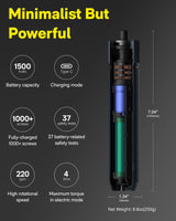 HOTO Electric Screwdriver Kit, 12+20 Extra Bits Enhanced Set, 3.6V Cordless Screwdriver Rechargeable USB-C, 3 Torque Settings, 1500mAh Battery, LED Light for Furniture/Electrical Repairs HOTO