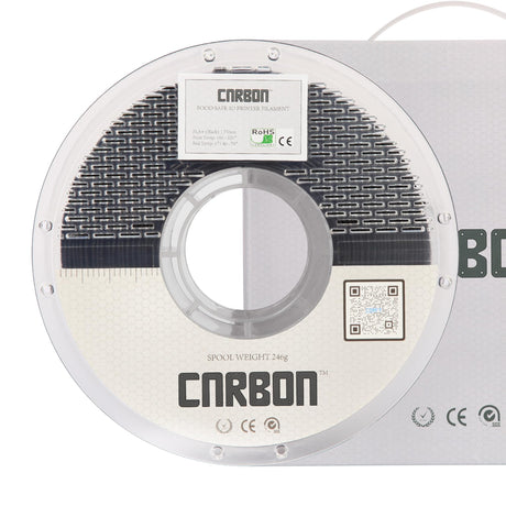 Certified Food Grade PLA+ 3D Printer Filament - CARBON by Comfy Materials - Lab Tested FDA Compliant Food Safe, 1.75mm, 1kg, Accuracy: +/- 0.02 (Black) CARBON