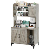 GarveeLife Cat Litter Box Enclosure with Shelves, Litter Box Cabinet,Hidden Cat Box Furniture with Scratching Mat,Wood Sturdy Cat Washroom Storage, Indoor Cat House,White GarveeLife