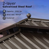 PURPLE LEAF 12' X 20' Hardtop Gazebo Pavilion for Outdoor with Netting and Curtains Deck Backyard Heavy Duty Sunshade Large Metal Patio Permanent Canopy PURPLE LEAF