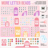 Pizooro Friendship Bracelet Kit, 28 Colors 5040 Pcs Clay Beads 1200 Pcs Letter Beads for Bracelets Making,4 Styles Round Alphabet Beads,Number Beads,Heart Beads & Pattern Beads,Jewelry Craft Kits Gift Pizooro
