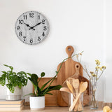 HYLANDA Wall Clock, Rustic Wall Clocks Battery Operated Silent Non Ticking, Country Round Wooden Clocks Farmhous Wall Decorative for Kitchen, Bathroom, Living Room (Gray 8 Inch) HYLANDA