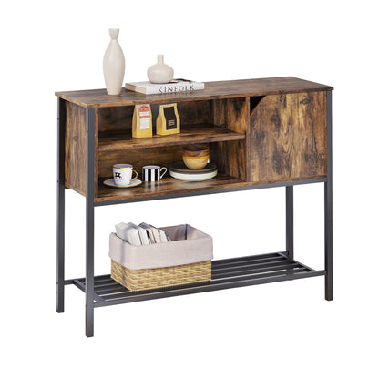 Bestier Coffee Bar with Storage Buffet Cabinet Kitchen Sideboard with Adjustable Shelves Console Table for Kitchen Dinning Room Living Room Hallway Entrance, Rustic Brown