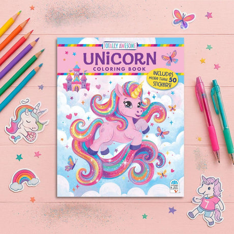 Totally Awesome Unicorn Coloring Book with Stickers Cottage Door Press