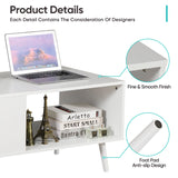 SUPER DEAL Wooden Coffee Table 2 Tier Mid Century Modern Center Table with Open Storage Shelf for Living Room, 40 Inch Accent Sofa Side Table for Indoor Bedroom Apartment Small Spaces, White SUPER DEAL