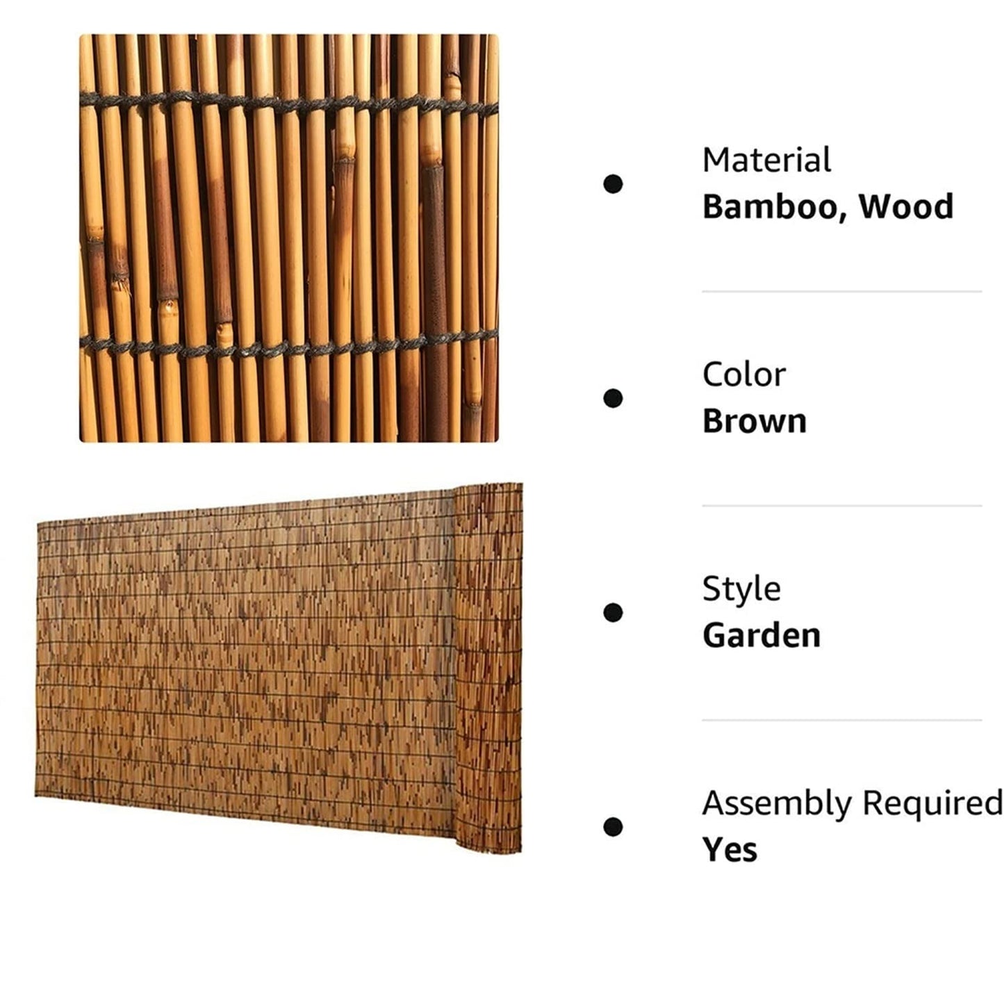 Bamboo Reed Fencing,Decorative Fences, Backyard Reed Fence Rolls 2 ft 3 ft 4 ft 5 ft high, Outdoor Privacy Screen Curtain for Room Porch Pool roof Wall Weatherproof (Size : 91x400CM(3x13ft))