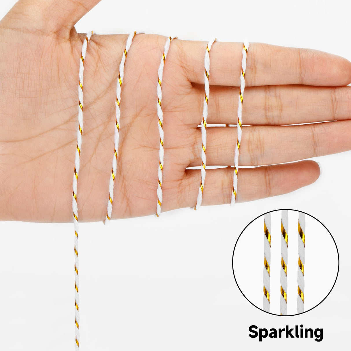 328 Feet Cotton Bakers Twine, Gold Metallic Wedding & Holiday Twine KINGLAKE