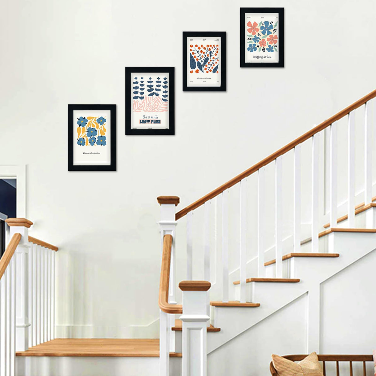 4x6 Picture Frame Set of 12, Wood Photo Frame for 4x6 Pictures, Tabletop or Wall Mount Display Picture Frames for Prints, Photos, Paintings, Landscape and Kids Artwork (Black) HappyHapi