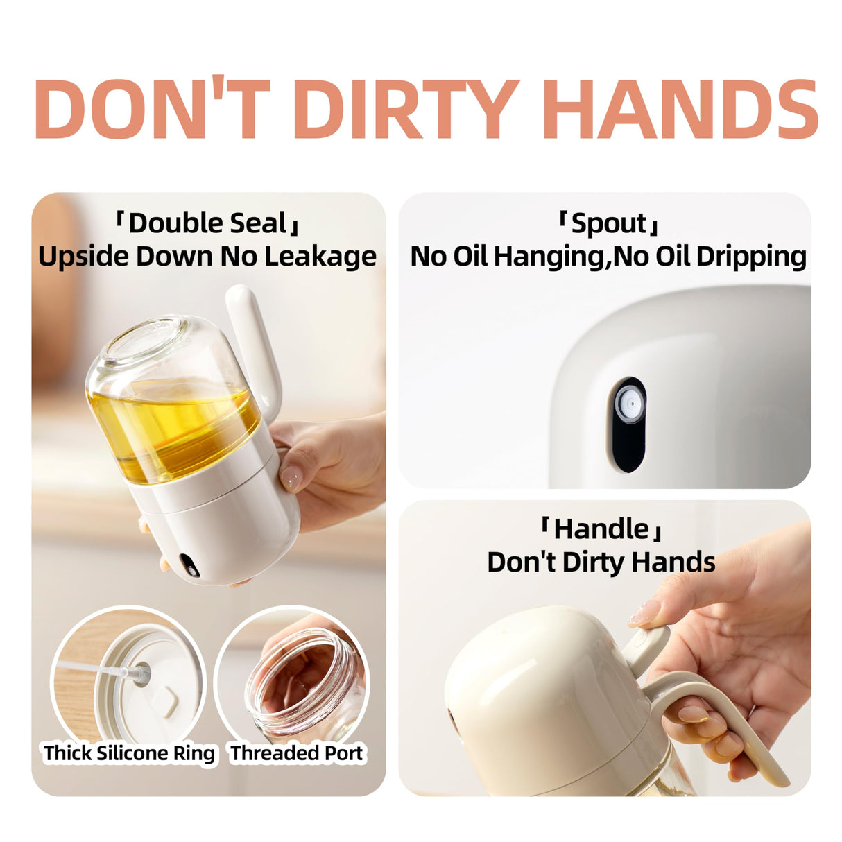 Oil Sprayer for Cooking, 10oz Olive Oil Sprayer Bottle, Kitchen Gadgets for Air Fryer, Canola Oil Spritzer, For Salad Making, Baking, Frying, BBQ MDZF SWEET HOME