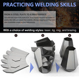 WelderElite Welding Coupons Vases 2-Set,17 Gauge Welding Practice Kits,Mild Steel Plate,Beginner Welding Kits,Suitable for TIG, MIG, Laser, Stick, and Brazing WelderElite