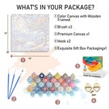 Amphol Paint by Number Kit for Adults Framed Canvas, Moon Landscape Adult Paint by Number Kits, Easy Acrylic Painting by Number with Exquisite Box - 10 x 10 Inch Amphol