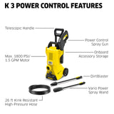 Kärcher - K 3 Power Control - Operates at 1800 PSI - 2100 Max PSI - Electric Power Pressure Washer - with Vario & DirtBlaster Spray Wands - 1.45 GPM Kärcher