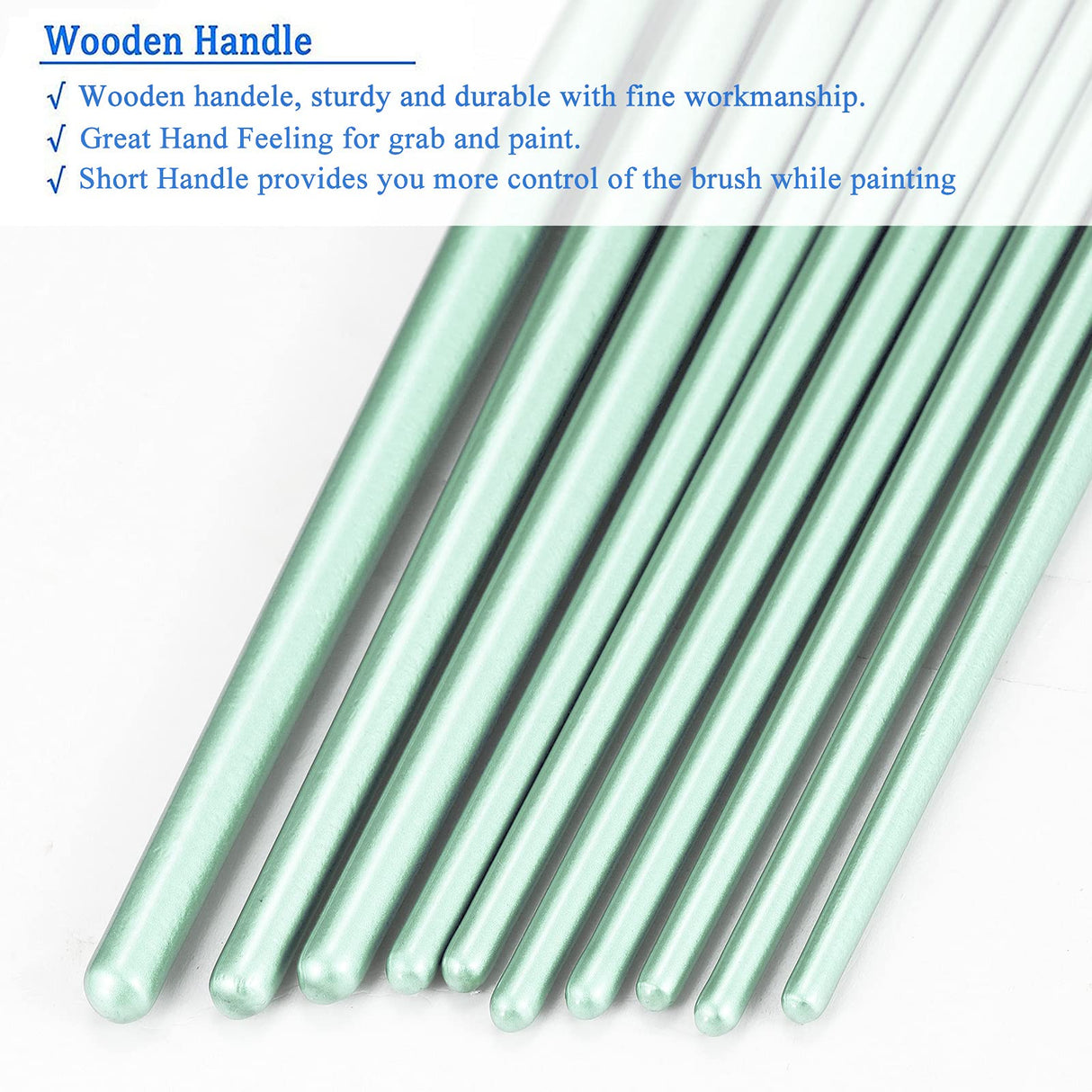 BOSOBO Paint Brushes Set, 2 Pack 20 Pcs Round Pointed Tip Paintbrushes Nylon Hair Artist Acrylic Paint Brushes for Acrylic Oil Watercolor, Face Nail Art, Miniature Detailing & Rock Painting, Green BOSOBO