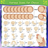 ROADPLUM Natural Wooden Slices Painting Craft Kit, 16PCS Unfinished Wood Slices & 20Pcs Unfinished Wooden Ornaments, DIY Glow in The Dark Christmas Ornaments Craft for Decorations ROADPLUM