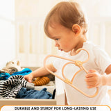 3Pcs Rattan Closet Hanger for Kids Clothes - Baby Clothes Organizer for Kids Hangers Bamboo Room Accessories for Kids Closet Hangers - Childrens Wood Hangers Small Closet Organizer Kids Garment Rack LEGLO