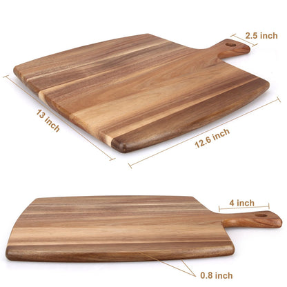 Large Wood Charcuterie Boards Wooden Cutting Boards for Kitchen Meat Chopping Board Bread Cheese Serving Board Acacia Cutting Board With Handle Butcher Block Carving Board Charcuterie Platter Board