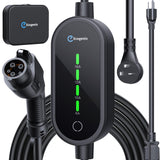 Level 1&2 EV Charger, 2025 Upgraded 16A Electric Car Mobile Charger | Adjustable Current | 110V-240V | NEMA 5-15 & NEMA 6-20 Plug | 21ft Cable | Home Portable Charger for All SAE J1772 EVs Ecogenix