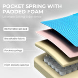 Dowinx Gaming Chair Breathable Fabric Computer Chair with Pocket Spring Cushion, Comfortable Office Chair with Gel Pad and Storage Bag,Massage Game Chair with Footrest,Pink Dowinx