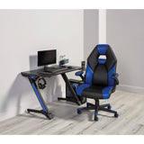 RS Gaming™ RGX Faux Leather High-Back Gaming Office Chair, Black/Blue, BIFMA Compliant RS Gaming