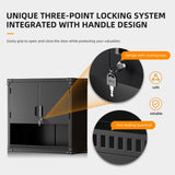 INTERGREAT Metal Wall Storage Cabinet with Adjustable Shelf, Wall Mounted Tool Cabinets with Pegboard for Garage, Lockable 31” H Steel Medicine Cabinets with Doors, Home Office, Kitchen (32”W x 12”D) INTERGREAT