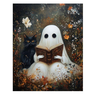 Reivworl Halloween Paint by Numbers Kit for Adults Beginners, Ghost Paint by Numbers, Adult Paint by Number Kits for Gifts and Home Wall Decor 16x20 Inch