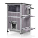 GUTINNEEN Cat House Outdoor Weatheproof Feral Cat Shelter Wooden Cat Condos for Winter with Escape Doors GUTINNEEN