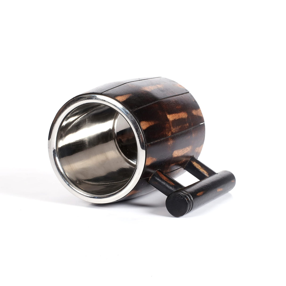 Wooden Mug, Beer Mug Wood,Wooden Coffee Mug, Stainless Steel Beer Mug With Wood,Handmade Wooden Beer Mug with 18oz-500ml, Great Beer Gift Ideas Wooden Beer Tankard for Unisex, Vintage Bar Cup Bedding Craft